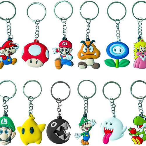 24pcs Super Inspired Mario Keychain Goodie Bag Stuffers toys