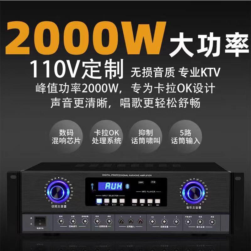 110V蓝牙防啸叫功放功率卡拉OK会议HF重低音舞蹈合并东南亚扩音器