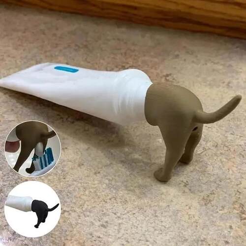 Pooping Dog Butt Toothpaste Topper便便狗牙膏礼帽创意挤牙膏器