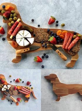腊肠犬餐盘木质装饰托盘Dachshund Dog Shape Aperitif Board