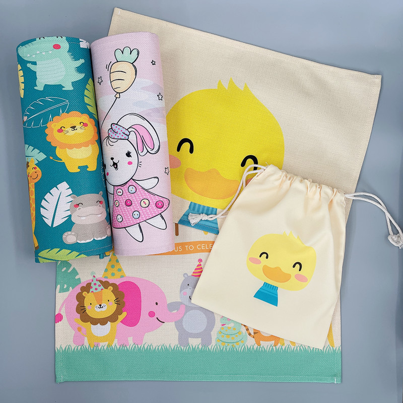 小学生棉麻餐垫午餐学校吃饭餐布y40*60cm课桌防水防油日式餐桌垫