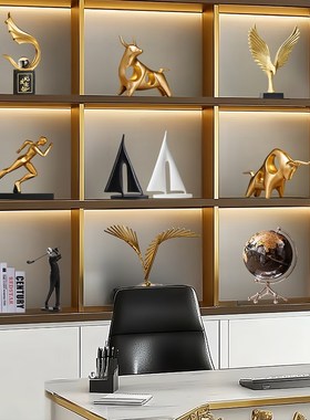 老板办公室摆件领导装饰高端大气A上档次现代轻奢高档书房风生水