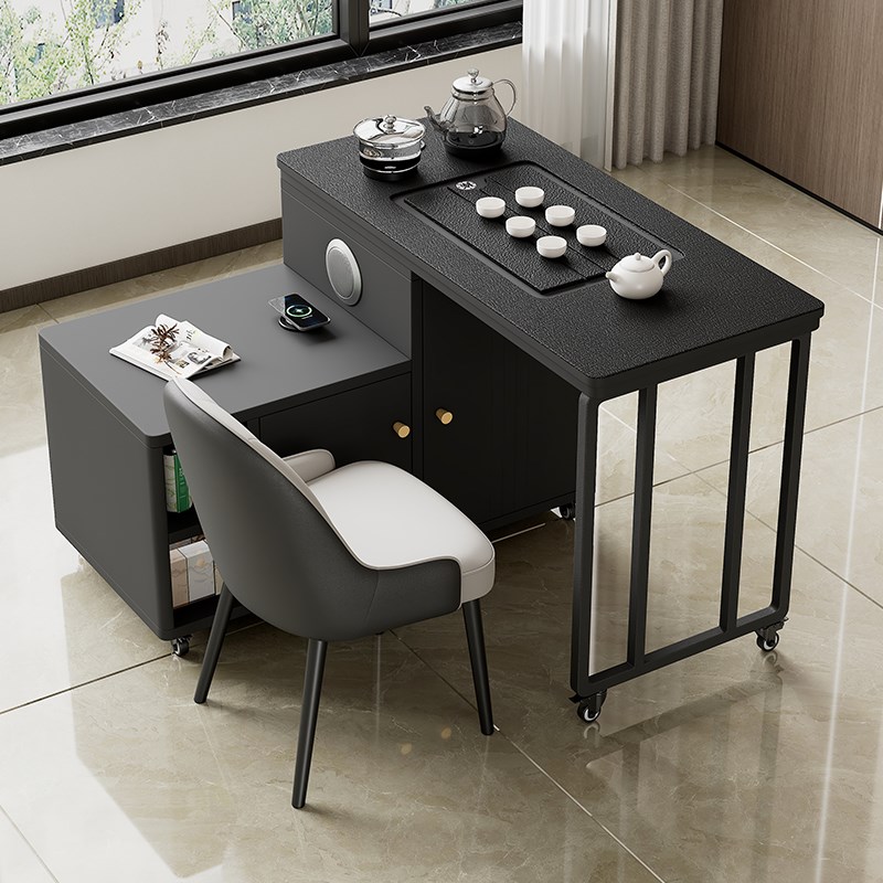 智能可移动茶台烧水壶一体书x桌茶桌两用办公室小户型音响功夫茶