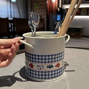 老板娘自留漂亮 中古vintage餐具桶筷子笼刀叉收纳桶内分隔沥水