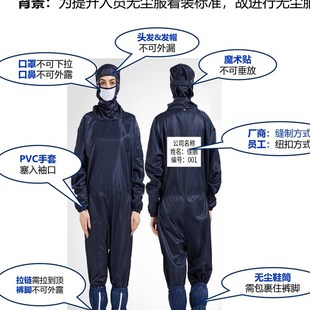 百级无尘服斜拉链网格连体防静电衣服格子防尘工作服车间洁净服