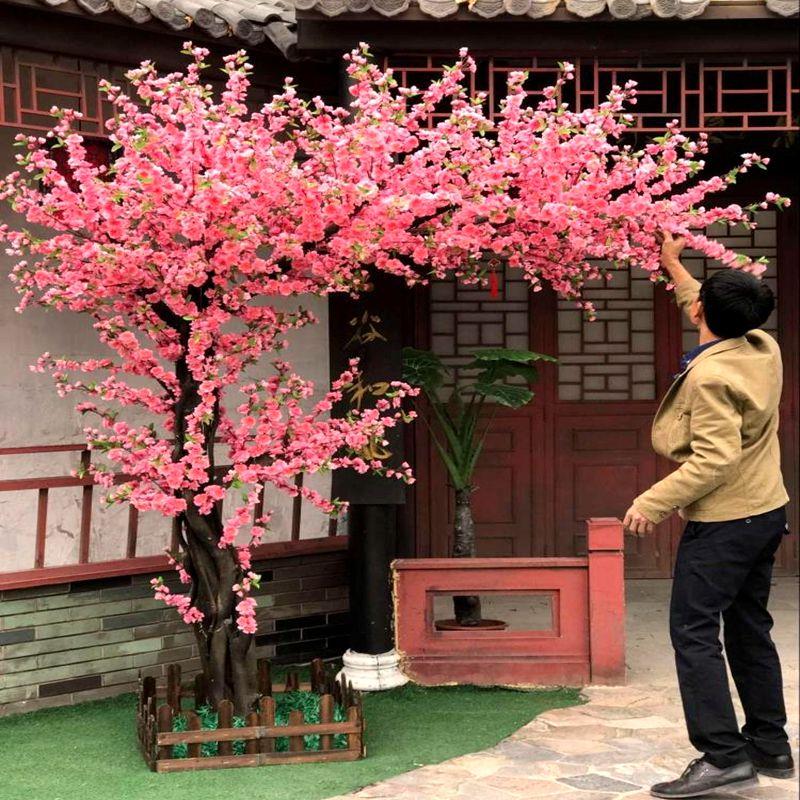 仿真桃花树樱花树景区酒店商场婚庆布置假树桃花许愿树花朵艳丽