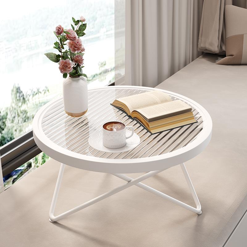 免安装飘窗小桌子阳台小茶桌圆形炕桌榻榻米茶几矮桌坐地矮桌子