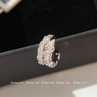 滿鉆蛇形耳夾獨特高級感靈蛇耳飾女無耳洞耳骨夾耳環(huán)2025新款 耳釘