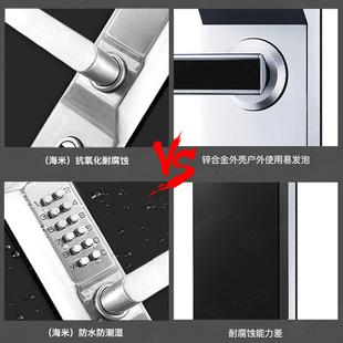 锁家用防盗门锁户外镂空铁艺庭院门不锈钢门防水防晒 双面机械密码