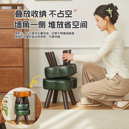 小凳子家用矮凳客厅高级感实木板凳简约门口换鞋凳创意软包沙发凳