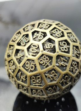 百面金属桌游用D100骰子筛子色子coc跑团dnd道具