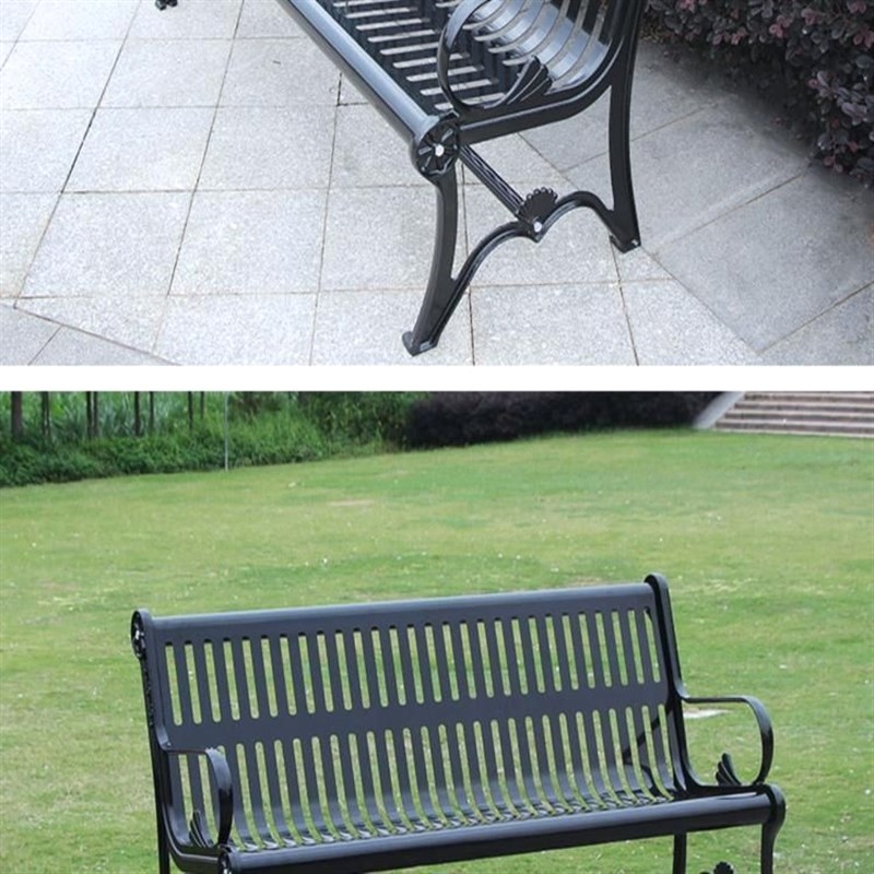 金属户外公园休闲长椅靠背椅铁艺室外小区广场部售楼部景观长排椅