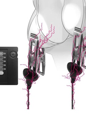 Electro shock nipple clamps clips breast BDSM Bondage Restra