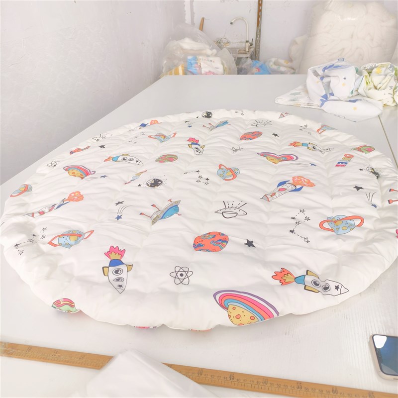 儿童纯棉花帐篷床垫褥子垫子圆床圆形被褥垫爬行铺地垫子可拆洗