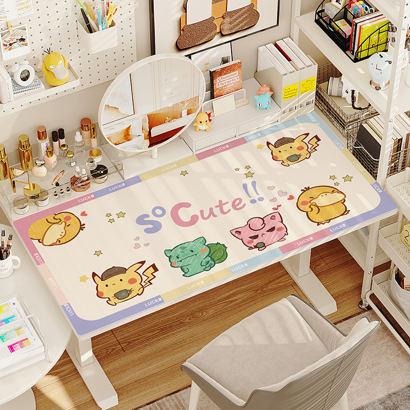 卡通梳妆台桌垫书桌学生写字台布防水美甲桌面垫布皮革化妆桌布垫