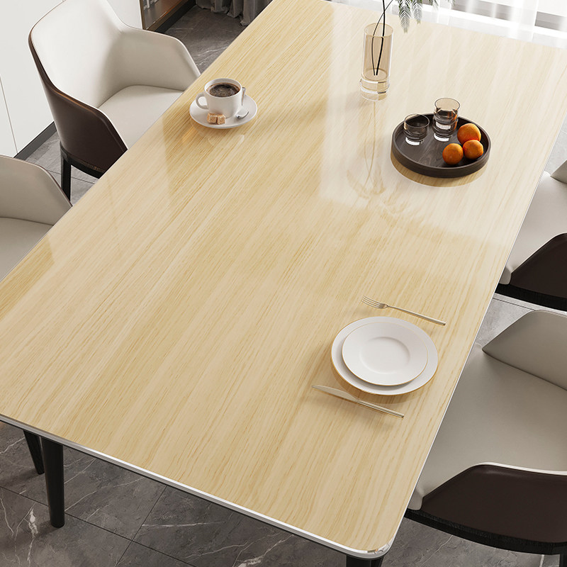 仿木纹餐桌垫透明软玻璃桌布防水防油免洗PVC茶几垫子桌面保护垫