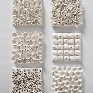 玄关过道壁饰陶瓷墙饰立体手工软装 古乙 饰品民宿酒店家居背景墙