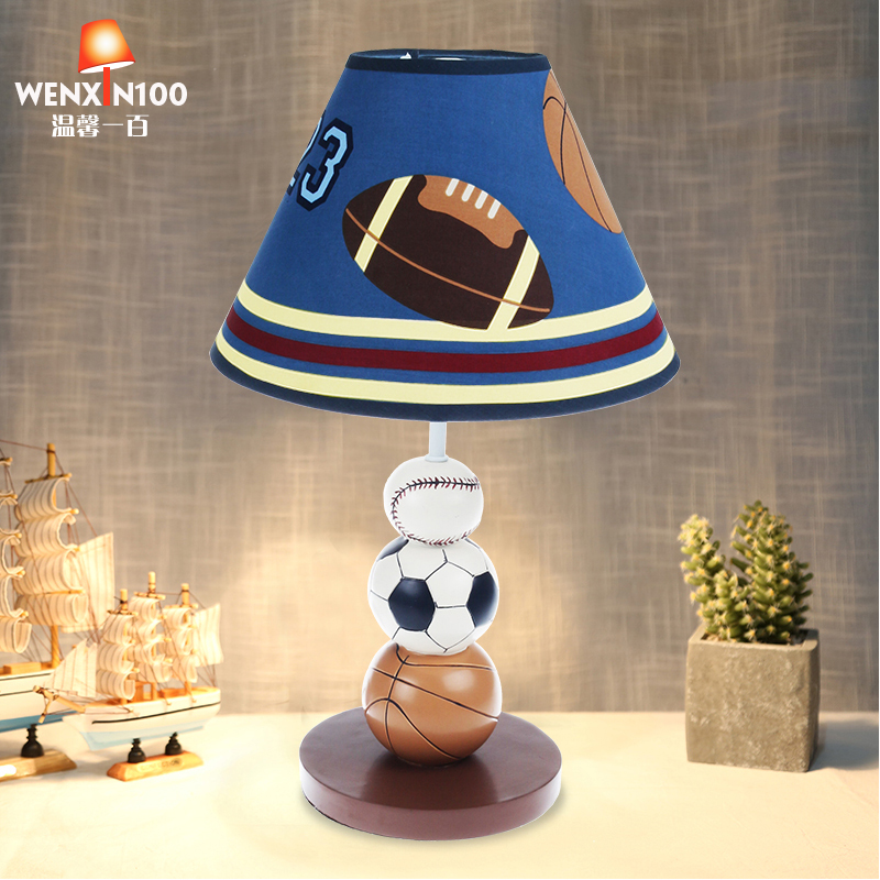篮球台灯男孩卧室床头小夜灯儿童房创意可爱卡通男生足球装饰睡眠