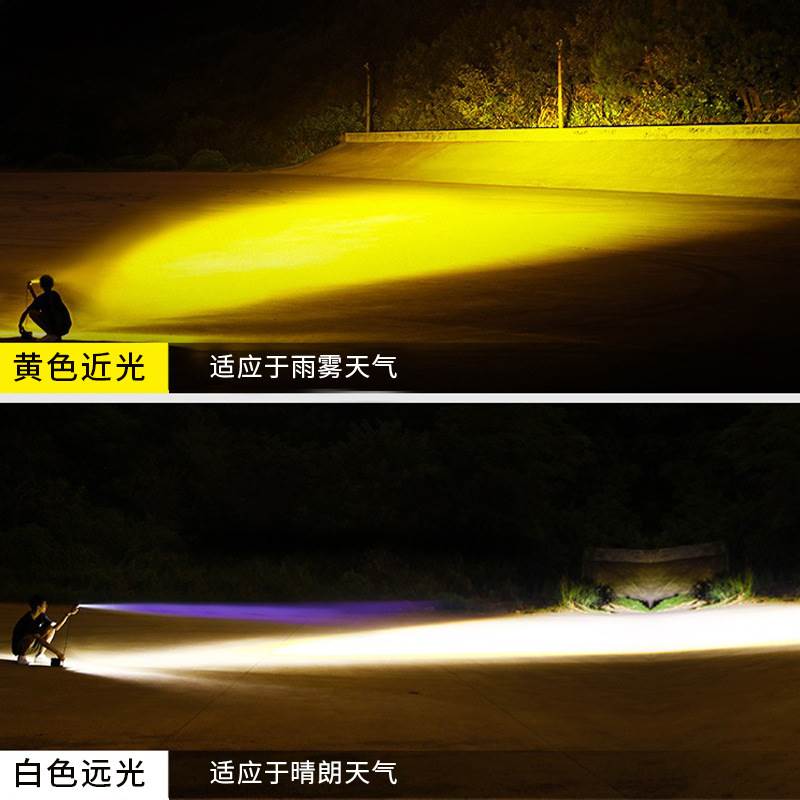 【全电压】激光LED车灯9-85V通用 超亮防水摩托电车三轮车前照灯