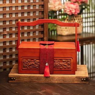 彩礼现金礼盒包装盒订婚结10/20万钱盒子高档提亲聘金实木礼金箱