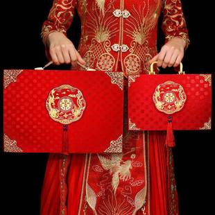 彩礼钱盒子订婚10万现金彩礼盒结婚礼用品大全聘金盒礼金盒礼金箱