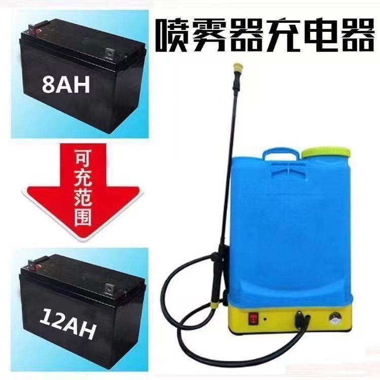 农用12v电动喷雾器充电器智能12V8AH12AH20AH电瓶充电正反万能通