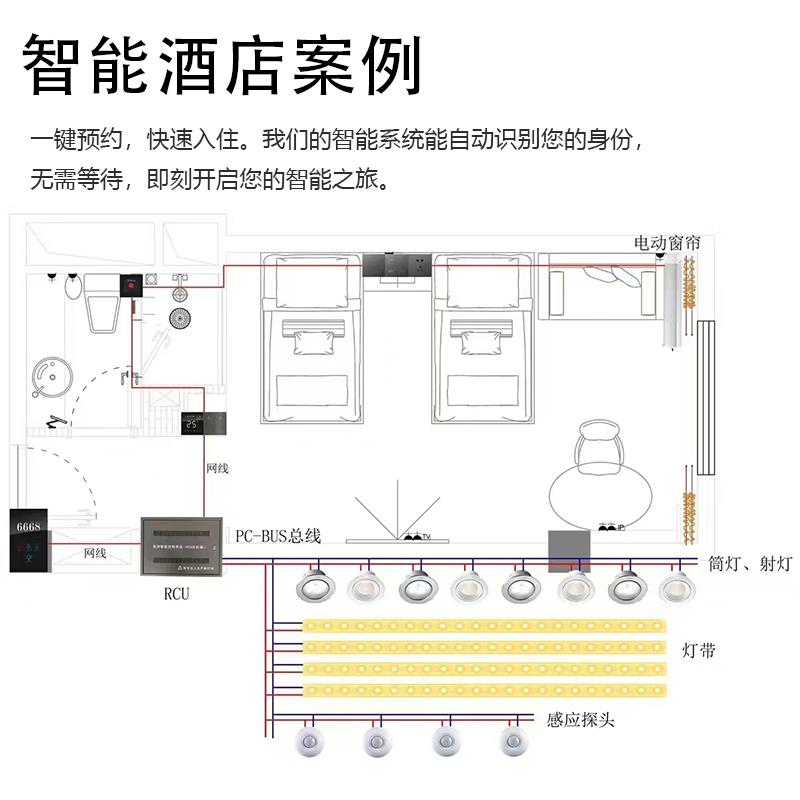 酒店智能客房控制系统插卡取电开关控制面板智能酒店房卡门牌定制