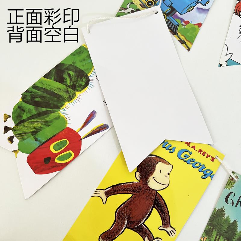 英语早教学校教室绘本阅读室墙壁装饰画挂旗幼儿园环创串旗小彩旗图片