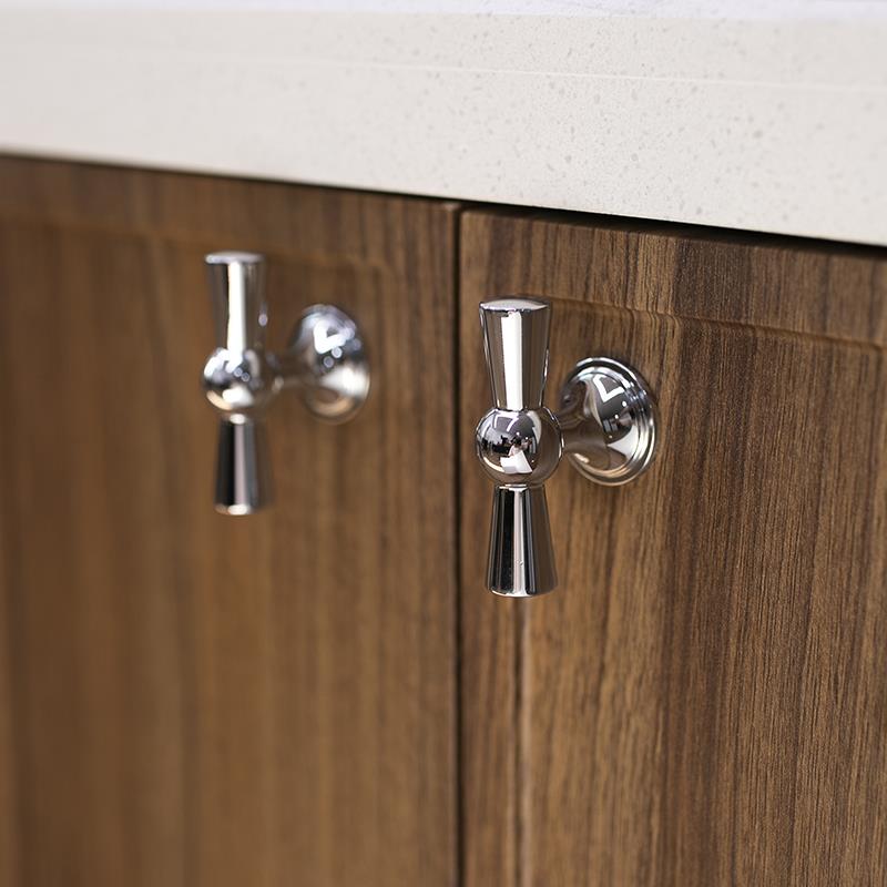 不止黄铜法式复古柜门把手橱柜衣家具柜门鞋柜银色中古风长拉手