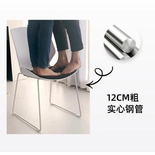 会议椅培训椅可叠放弓形简约无扶手职员接待办公会客会议室靠背椅