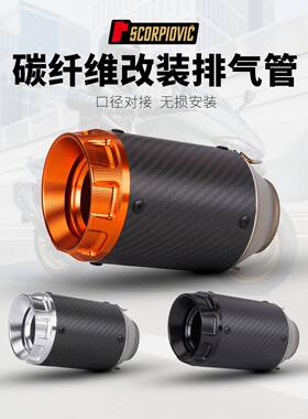 摩托车MT07MT09S1000RR赛600CB300R排气管改装A19 ar圆坑通用尾段