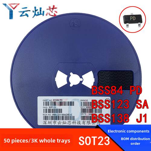 贴片场效应MOS管 BSS138 BSS84 BSS123 丝印:J1/PD/SA SOT-23