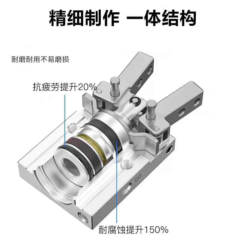 气动手指气缸小型机械手夹具平行夹爪单动常开MHC2-10D16D20D25D