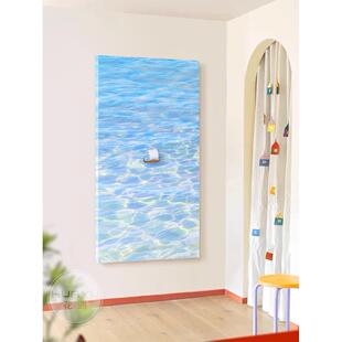 立体小船风平浪静入口装饰画入口走廊过道抽象水波纹无框质感挂画