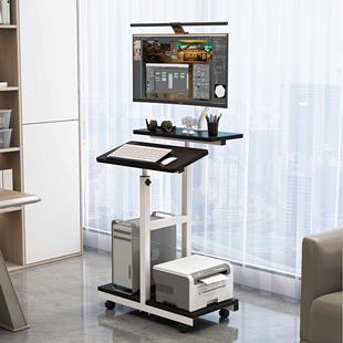 家用台式电脑桌笔电桌站立式办公台手动升降移动简约电脑架