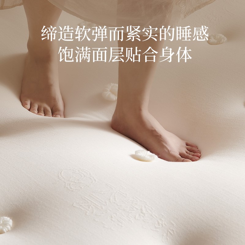 大森林百合有机黄麻手工床垫高端无胶水双层弹簧马尾毛拉扣定制