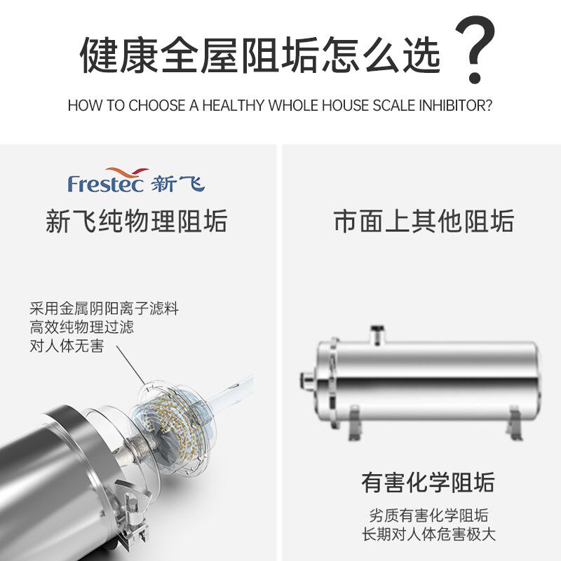 新飞2025款净水阻垢一体机纯物理阻垢农村自来井水过滤器家用直饮