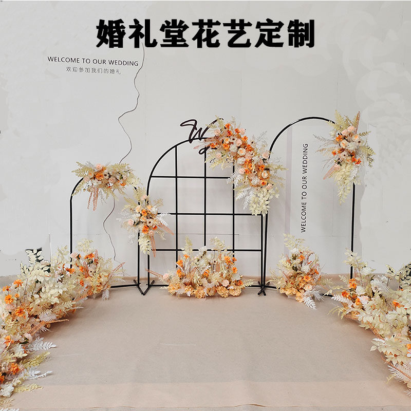 婚庆道具花艺花排地排花香槟色仿真花庭院婚礼绢花森系假花装饰