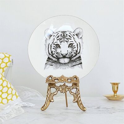 BYM家居欧式进口复古黄铜展示盘架装饰盘架盘子支架茶饼架画框托