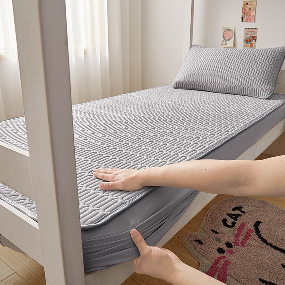 2024新款纯色乳胶冰丝凉席单人学生宿舍上下床可水洗机洗床笠款,床上用品,乳胶席,淘宝优惠券,粉丝福利购,淘宝优惠卷