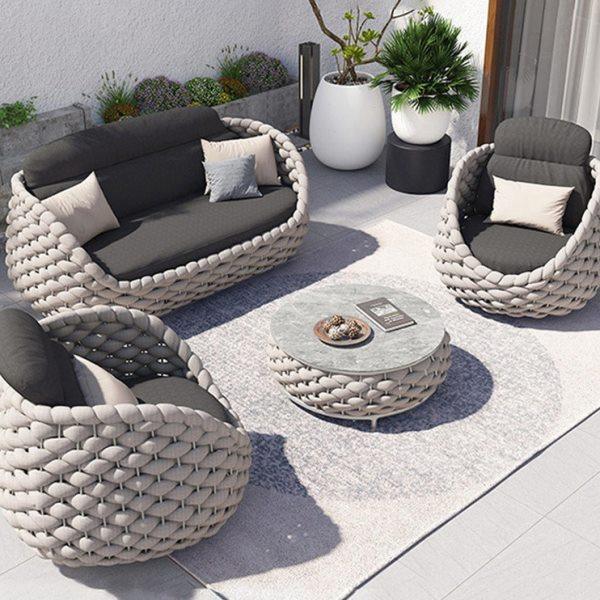 北欧户外藤编铝合金沙发阳光房样板间庭院花园露台室外沙发椅组合,住宅家具,藤/竹沙发,淘宝优惠券,粉丝福利购,淘宝优惠卷