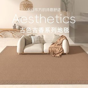 仿高级 风免洗侘寂2024剑麻边轻奢地毯客厅可擦卧室床沙发茶几新款