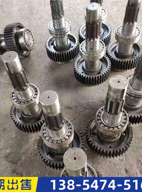 二轴斜齿轮JS75减速机四轴轴正齿轮M9 Z43正齿轮四轴总成三轴总成