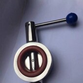 304不锈钢卫生级对夹蝶阀广式 拉杆对夹蝶阀卫生级中线硅橡胶蝶阀