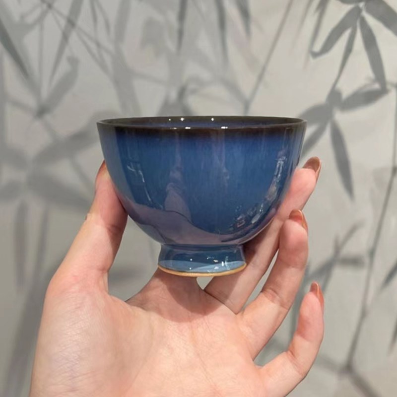 惊蛰 钧窑窑变主人杯品杯单杯茶盏陶瓷品茗杯功夫茶具茶杯