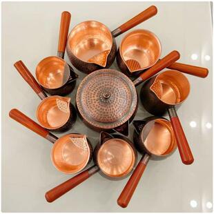 加厚纯铜铜壶铜罐铜茶壶罐罐茶煮茶器熬茶西北茶罐紫铜套装专用