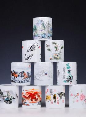 景德镇陶瓷笔筒摆件教师节礼物办公室学生笔筒创意时尚文具收纳