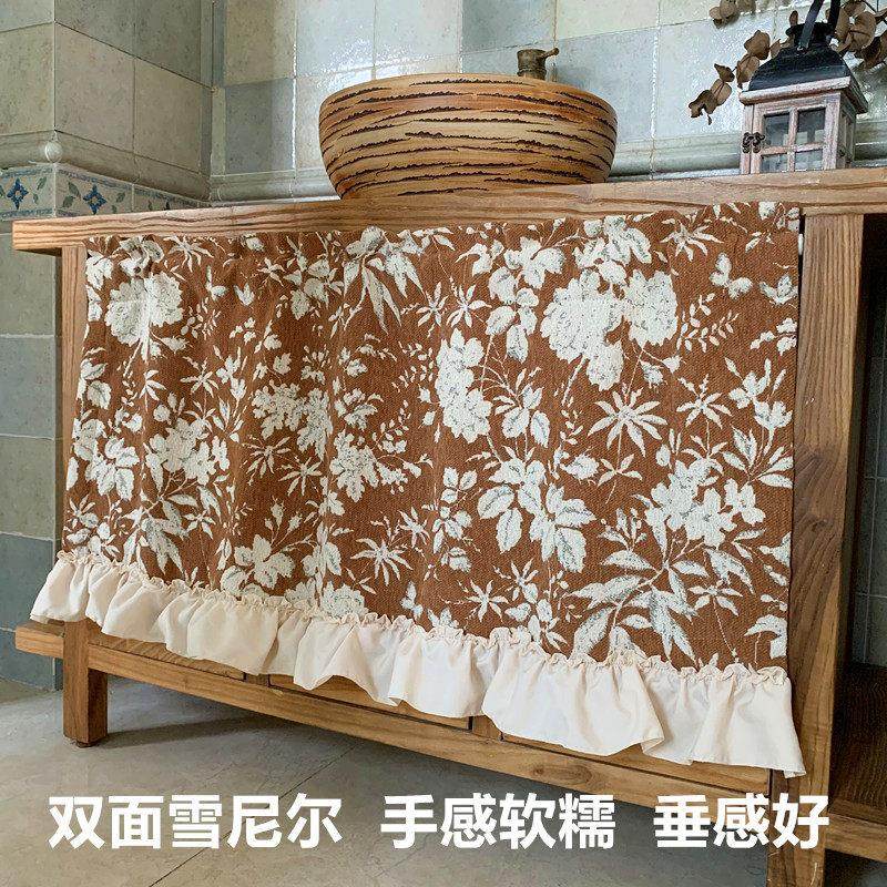 中古风法式覆古雪尼尔短门帘柜帘柜门整体橱柜遮挡帘柜子防尘免打,居家布艺,柜类遮挡帘,淘宝优惠券,粉丝福利购,淘宝优惠卷