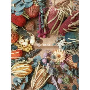 日系进口天然真花佛塔针垫花干花帝王花覆古插花花束客厅装饰摆件