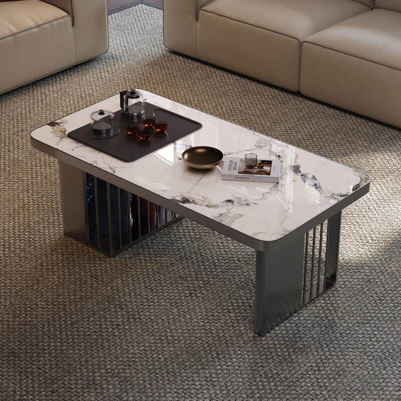 茶几泡茶桌一体带茶台烧水壶轻奢现代简约客厅岩板不锈钢功夫茶几